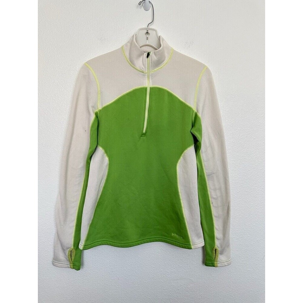 Patagonia Capilene 4 Expedition Quarterzip Thermal Green White Women's Small